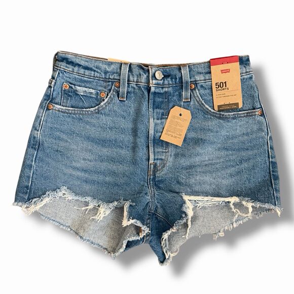 Levi's Pants - Levi’s 501 High Rise Women’s Shorts Size 28 Medium Wash Cut Off Blue Denim NWT